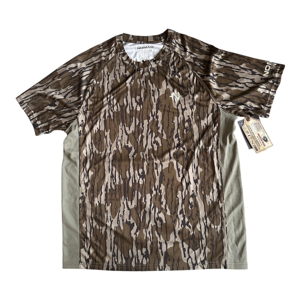 Nomad Pursuit Camo SS Shirt Mens Medium Mossy Oak Bottomland N1200036-922 NEW